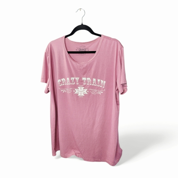 Crazy Train | Tops | Crazy Train Mauve Graphic Tshirt | Poshmark